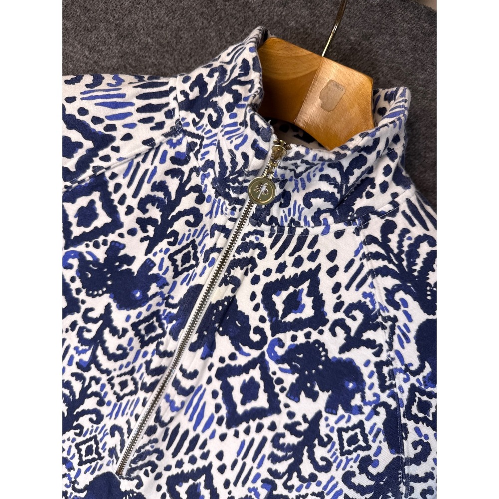 Lilly Pulitzer Skipper Popover 50+UPF Pullover Sweatshirt XS 20600 Blue White‎